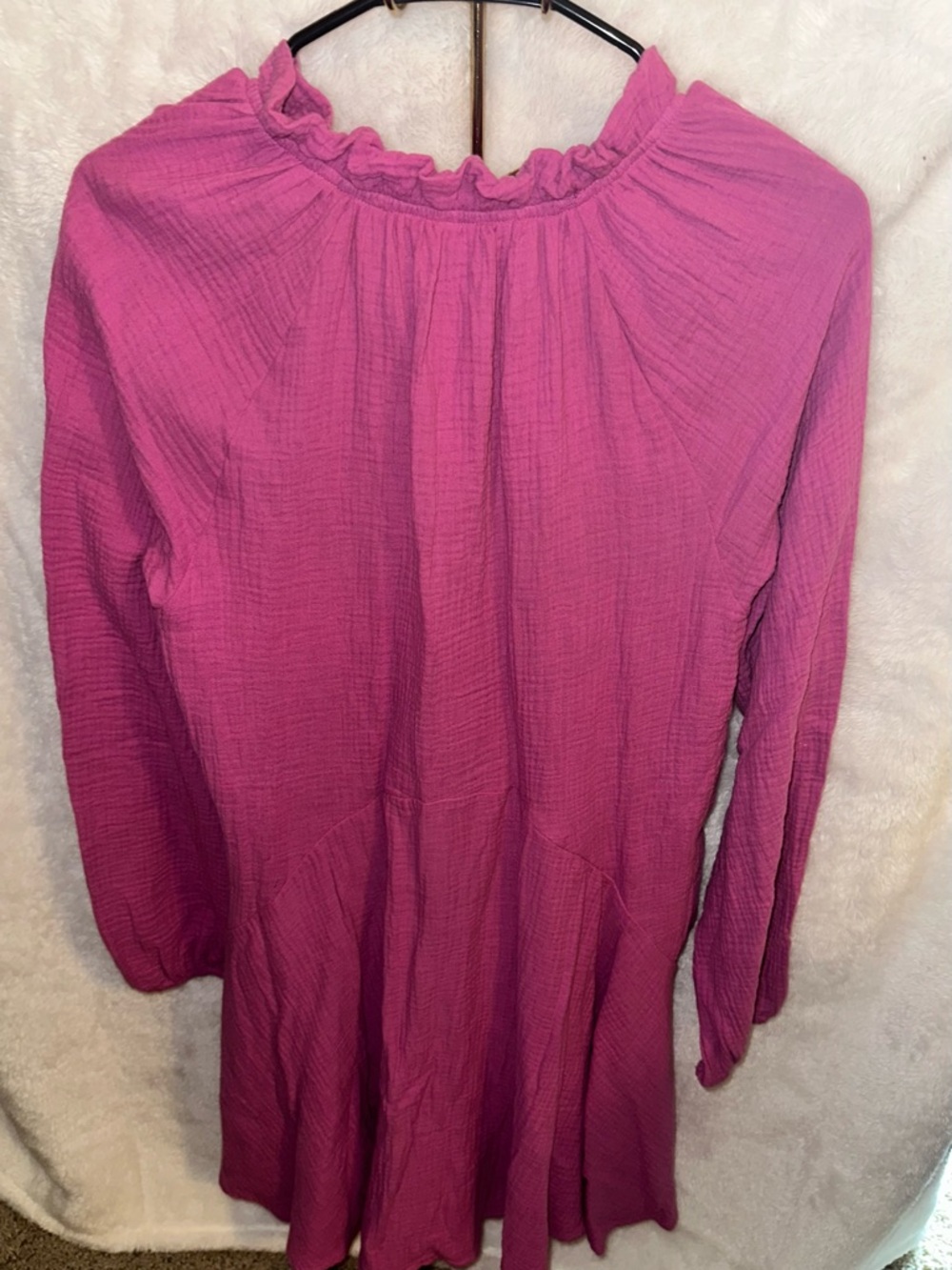 Magaschoni Raspberry Pink Peasant Tunic - Picture 3 of 6